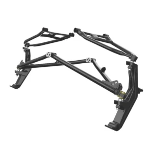 Close-up of the strong construction on the SKIDOO RAS RX suspension arms.